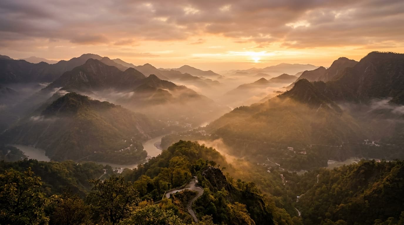 Misty Rishikesh Mountains